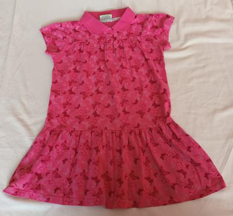 Růžové šaty krátký rukáv motýlci topolino, topolino,122