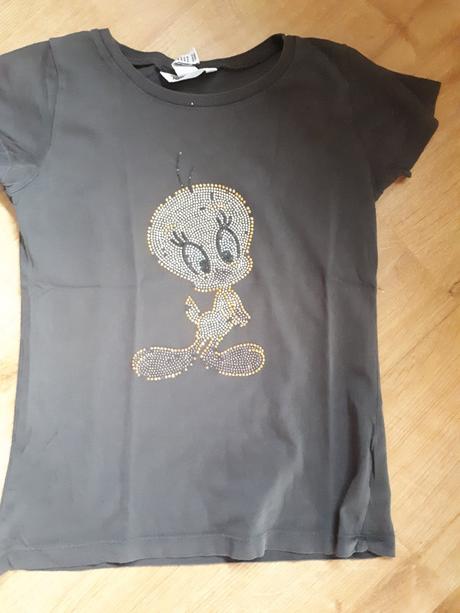 Tričko tweety s kamínky, h&m,140