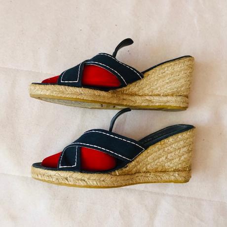 Pantofle modre na klinu vel.36, 36