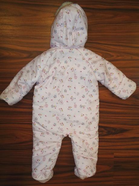 Luxusní růžová kytičková zimní kombinéza, baby,74