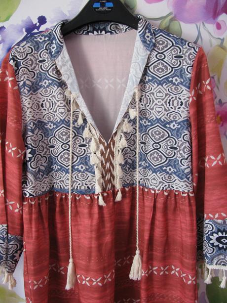 Letní tenký, rychlesch. přehoz přes plavky,pareo, xs