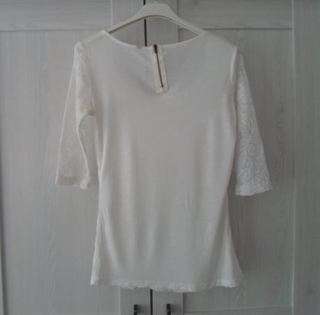 Bílé krajkové tričko triko 3/4 rukáv, h&m,m