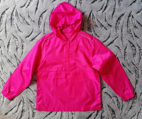 Malinová větrovka s kapucí vel 140 - 146, 140