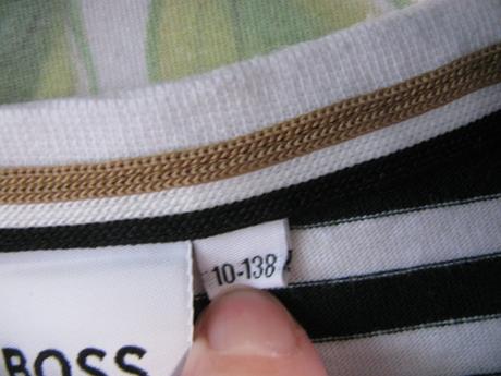 Dětské pruhované bavlněné tričko boss, 140