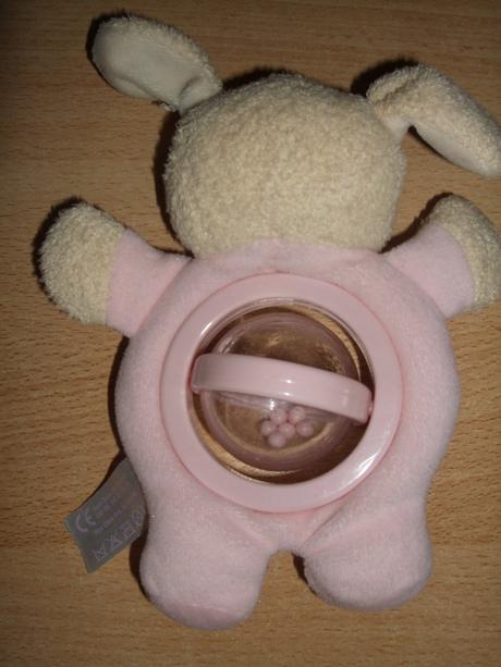 Zajačik cca 16 cm s hrkálkou,