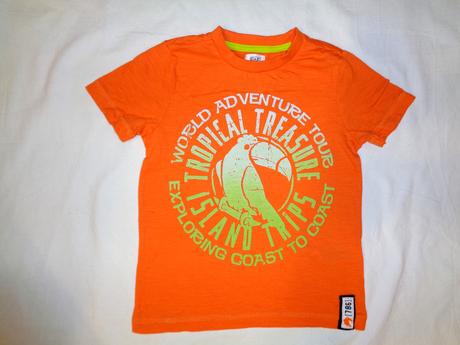 Nádherné svítivě oranžové tričko - papoušek, f&f,98