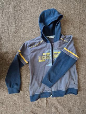 Chlapecká rozepínací mikina s kapucou vel. 128/134, 128