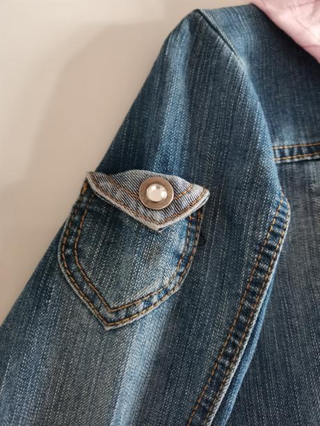 Džínová bunda s mikinou dvojí efekt vel. 128, 128