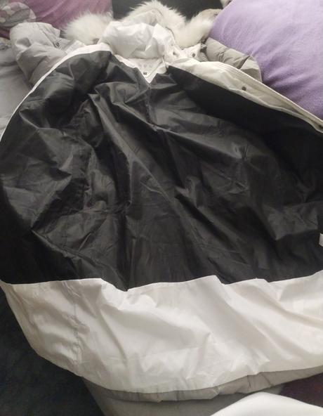 Luxusní péřový kabát vel l-xl, l