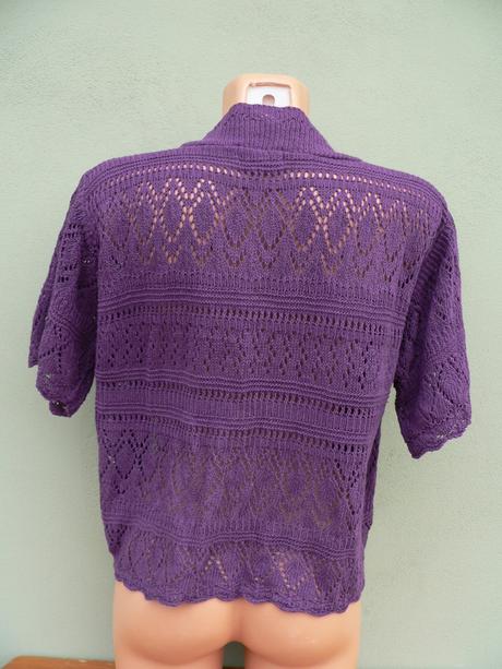 Fialový svetřík bolerko muizz anglie - vel.38/40, 38