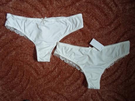 Bílé krajkové kalhotky 2 kusy, lemila,l