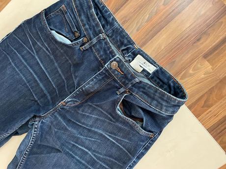 Modré slim džíny, vel 30/32, cca m, hm, h&m,m