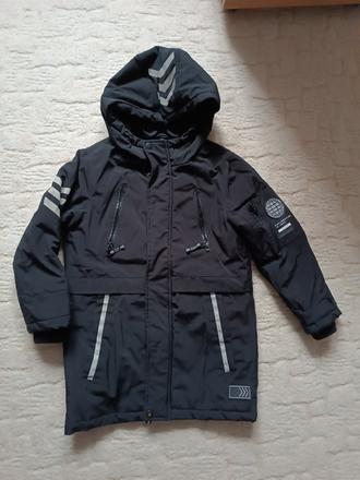 Zimní delší černá bunda, vel. 128, f&f,128