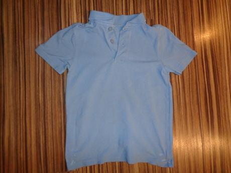 Pěkné modré vroubkované tričko s límečkem, f&f,122