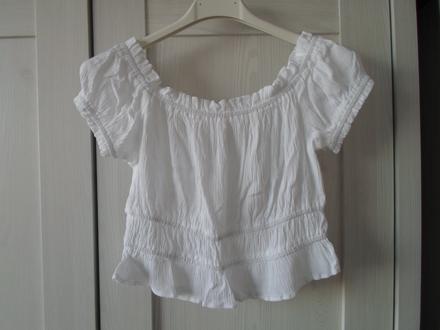 Bílé tričko triko tílko crop top, new yorker,xs