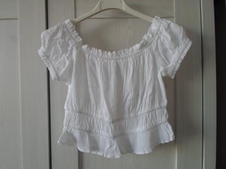 Bílé tričko triko tílko crop top, new yorker,xs