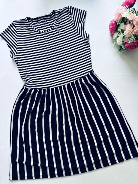 Ob/ šaty s pruhy - v.13/14 let černobílé, george,158