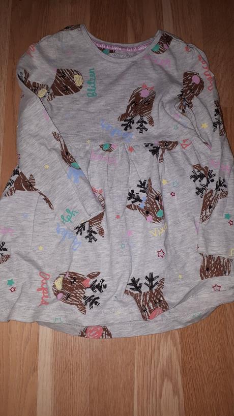 Šedé šaty se soby vel. 98 tu, tu,98