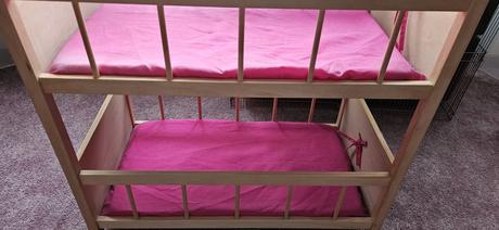 Dětská palanda, dvoupatrová postýlka pro panenky, 