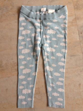 Unisex legíny hm 86cm,12-18m, bleděmodrá obláčky, h&m,86