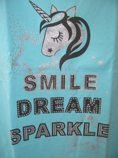 Dívčí světle modré tričko unicorn, m&co,158