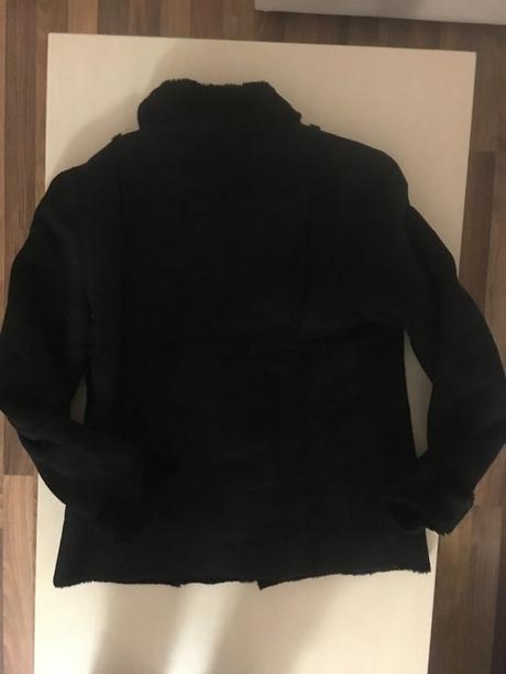 Černý kabátek ala broušená kůže kožíšek, vel m/l,, m