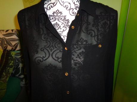 Černá poloprůhledná košile na vrstvení, evie,40