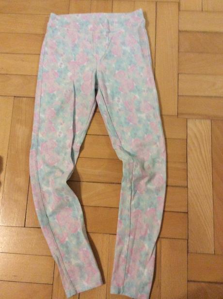 Pevné žeržejové legínové kalhoty 5x, h&m,140