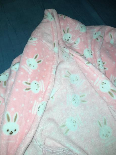 Župan růžový jemný zajíčkový flísový, 134