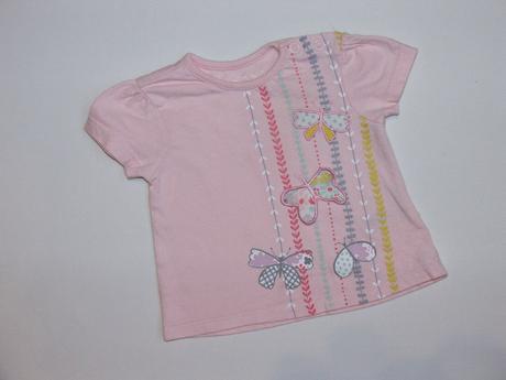 H497 tričko s motýlky vel. 62, nutmeg,62