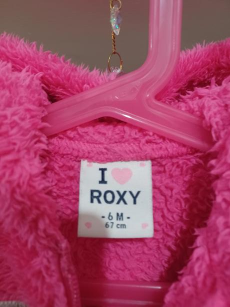 Růžová mikina chlupatka roxy 6-12m, roxy,68