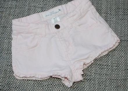 Světlounce růžové kraťásy hm s volánkem,  116, h&m,116