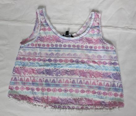 Ob34. krátké,široké tílko s bambulkami 10-11let, 146