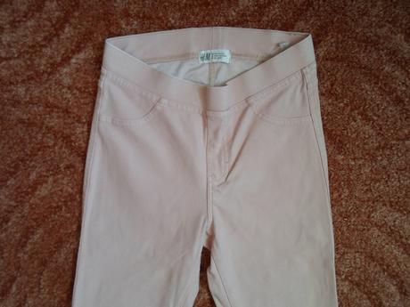 Růžové meruňkové legíny tregíny džegíny kalhoty sk, h&m,152