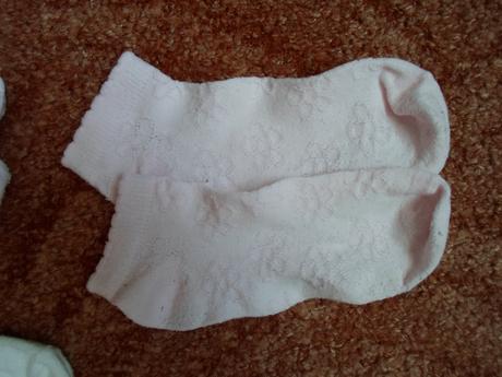 Růžové bílé nízké kotníčkové ponožky 3 páry, 27