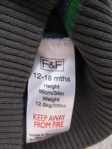 Pruhovaný bavlněný zeleno modrý svetr, f&f,86