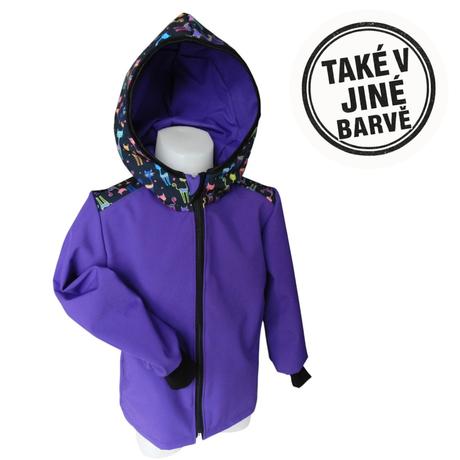 Softshellová bunda s fleecem, kočičky, 86 - 152