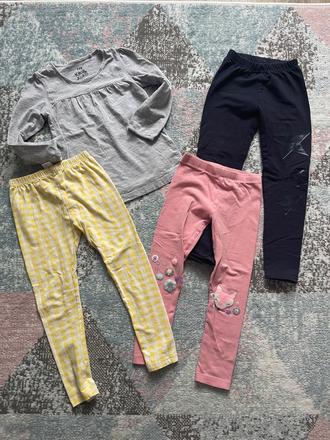 3 leginy a tricko vel.122, 122