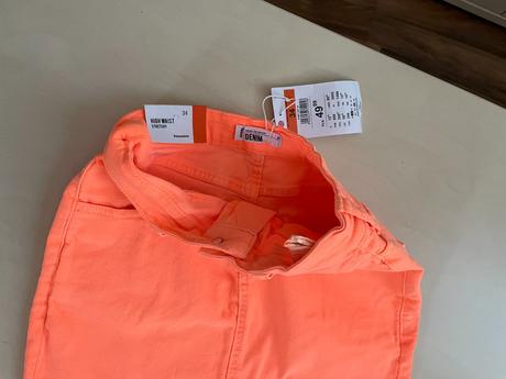 Nová oranž neon sukně, vel 34/xs, sinsay, sinsay,xs