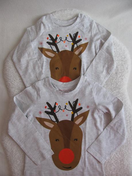 Světle šedé nové bavlněné trička se sobem-dvojčata, 104