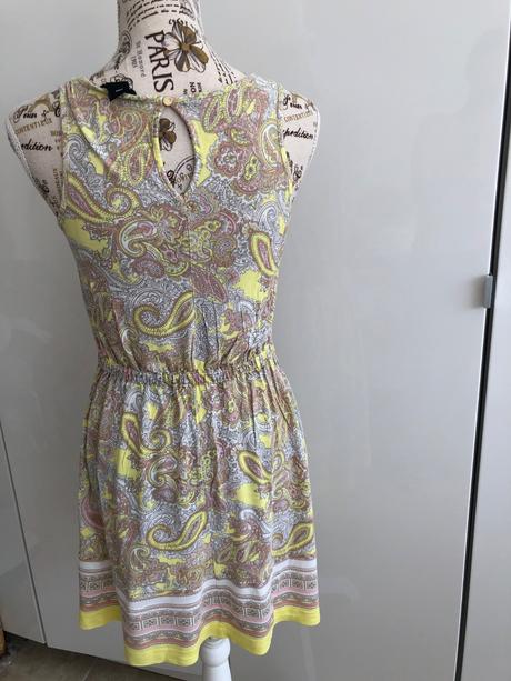 Šaty h&m xs s paisley vzorem žluté, h&m,xs