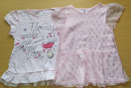 2 růžová trička, pepco,128