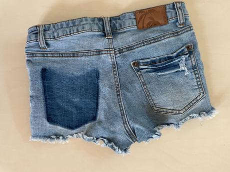 Džínové šněrovačka šortky, vel s, fb sister, s