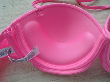 Růžové krajkové plavky plavková podprsenka, new yorker,m