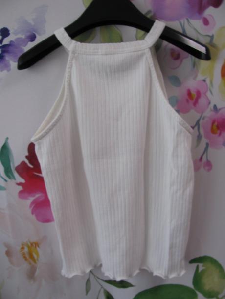 Bílé bavlněné řádkované tričko mng, 140