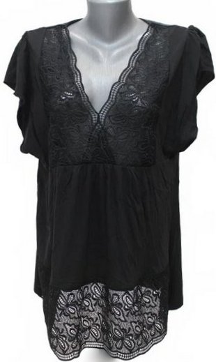 Tričko s krajkou, bonprix,44