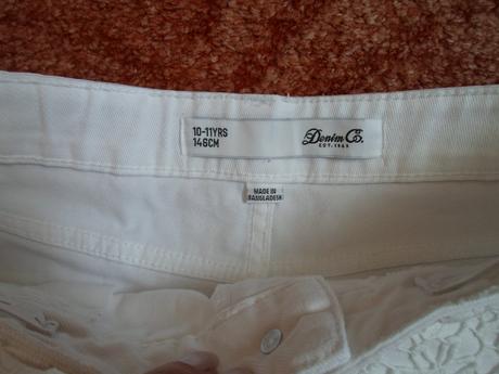 Bílé kraťasy kraťásky šortky s krajkou, denim co,146
