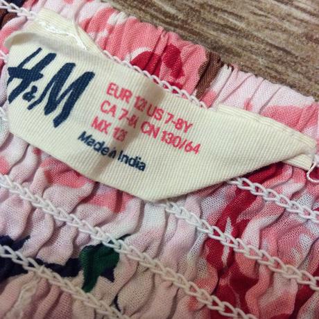 Bavlněná sukně s kytkami, h&m,128