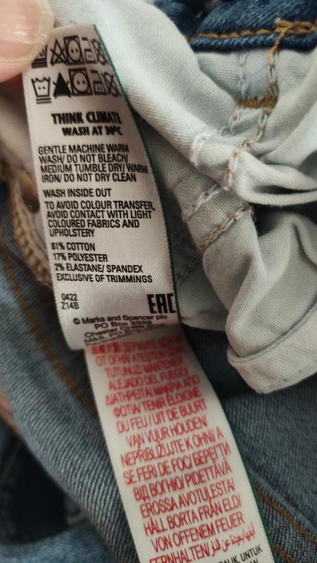 Rifle skiny trhané elastické dívčí v.140, marks & spencer,140