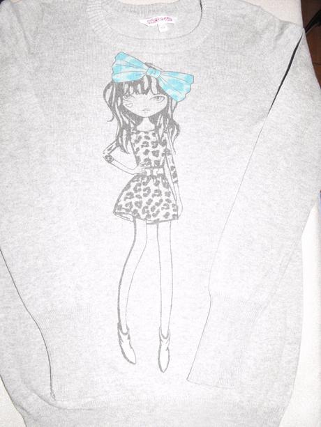 Dlhý sivý pulóver miss e-vie, evie angel,128